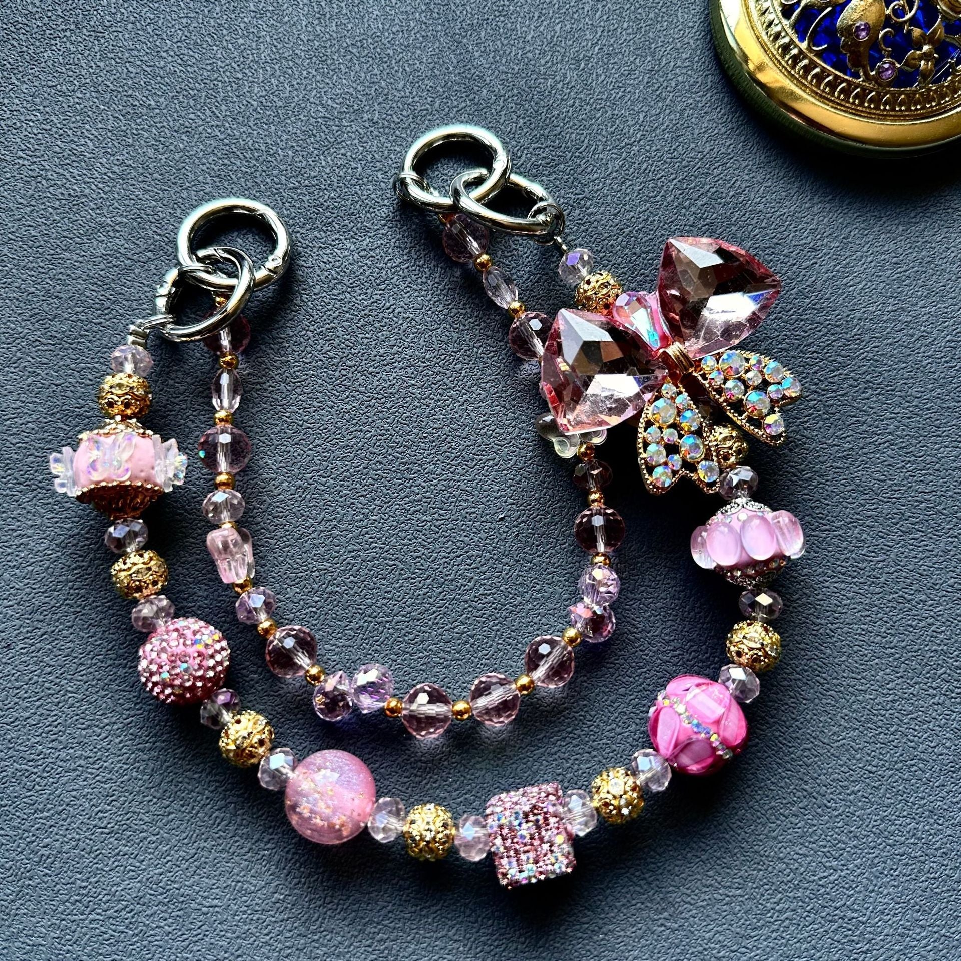 The best-selling original DIY mobile phone chain and bag chain in the live-streaming room of Heavy Industry Diamond Rich Lady Chain
